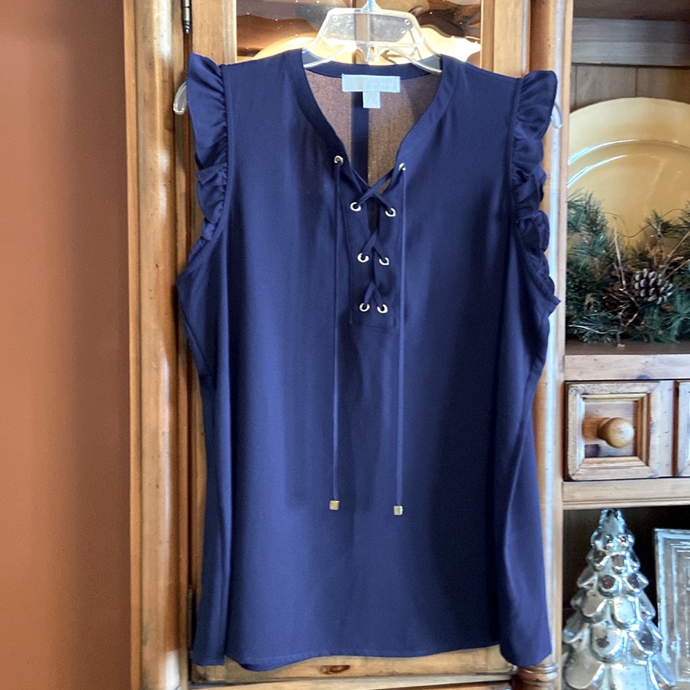 Michael Kors Navy Blue Sleeveless Blouse size L